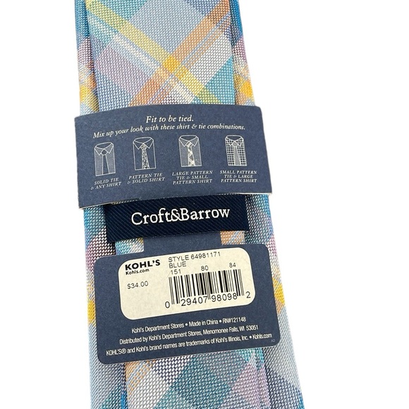 Croft & Barrow Silk Tie Pastel Colored Tie NWT - Picture 3 of 4